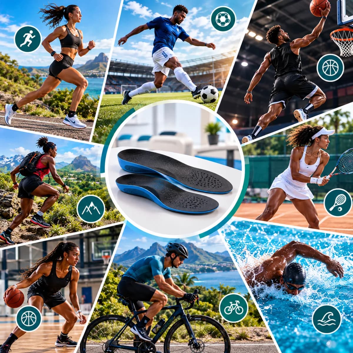 Podologie du sport : semelles orthopédiques et sportifs (course, football, basket, trail, tennis, cyclisme, natation)